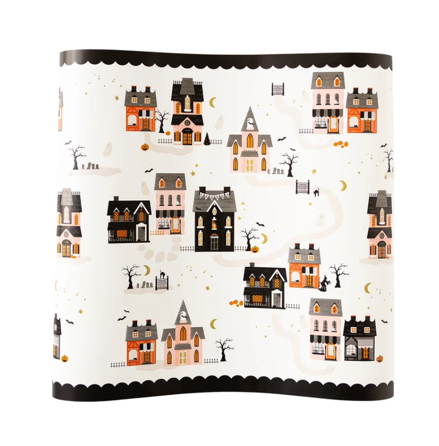 Haunted Village Halloween Table Runner
