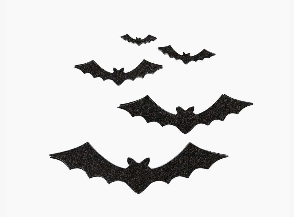 Vintage Halloween Bat Decorations, 50-Piece Set