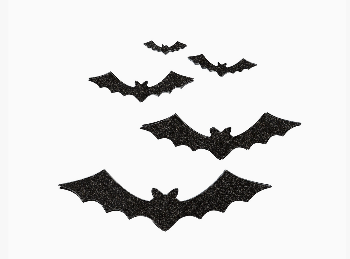 Vintage Halloween Bat Decorations, 50-Piece Set