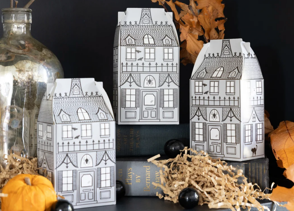 Haunted House Halloween Gable Treat Boxes, 12-Pack