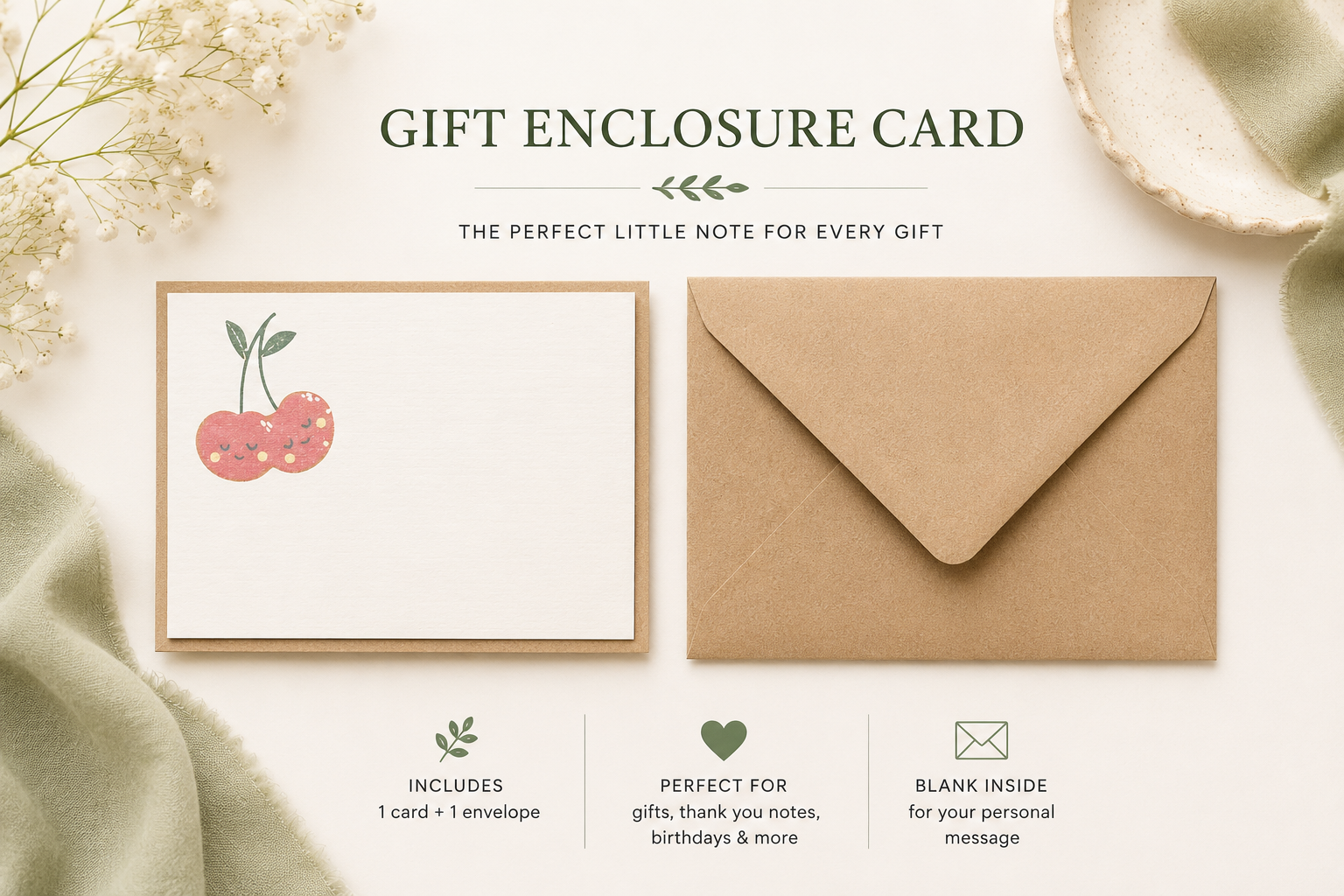 Cherry Gift Enclosure Card
