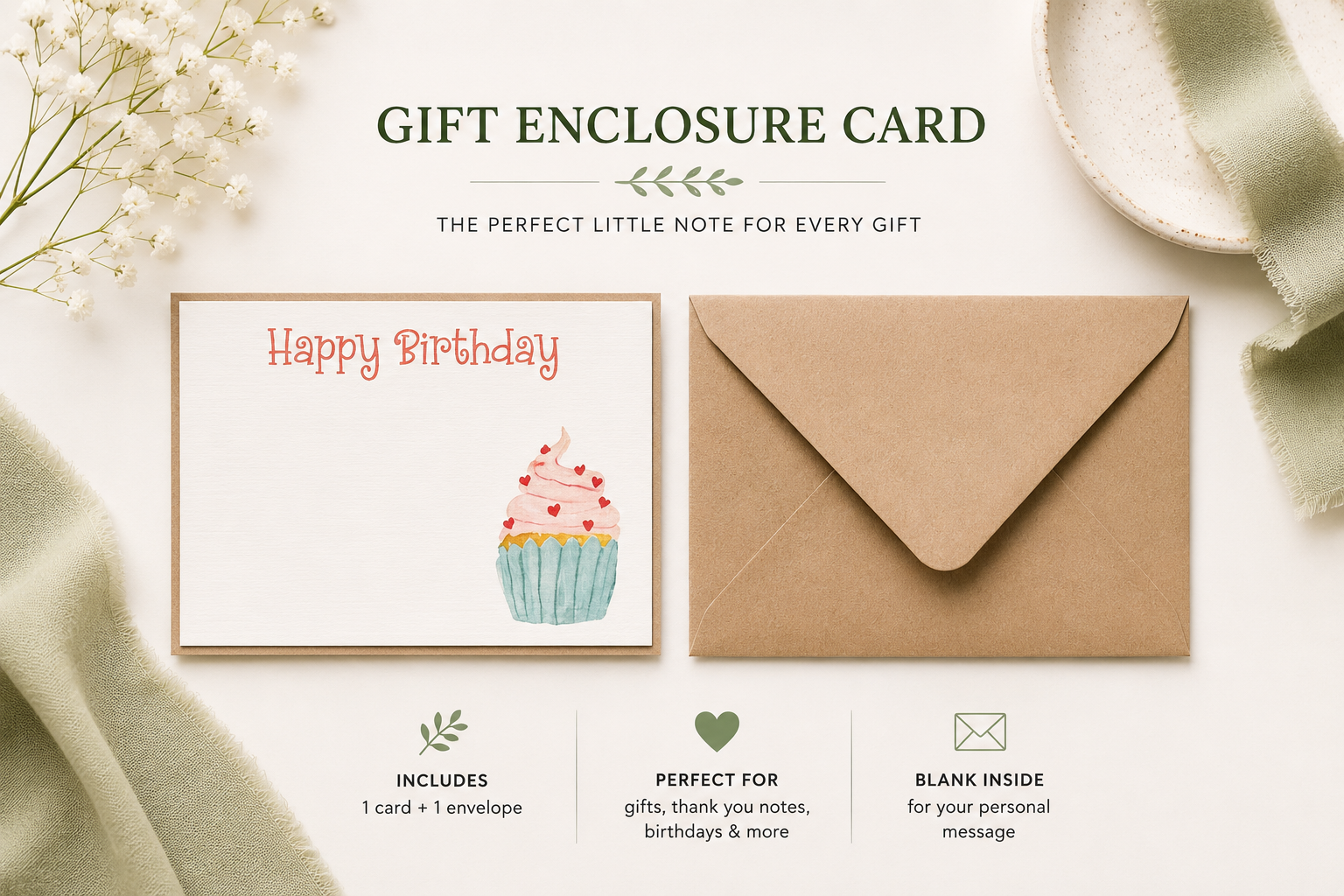 Cupcake Gift Enclosure Card