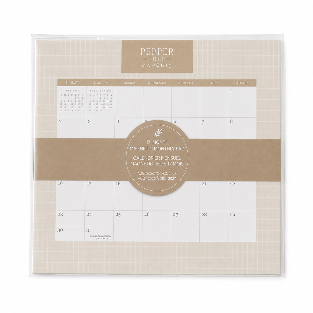 Pepper Tree 17-Month Magnetic Calendar | 2026–2027 Monthly Pad