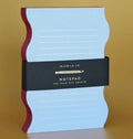 Wavy Shaped Notepad | Blue + Cranberry Edge