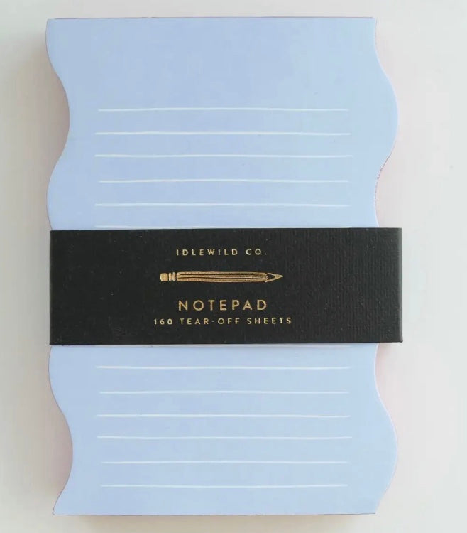 Wavy Shaped Notepad | Blue + Cranberry Edge