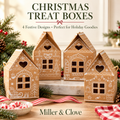 Christmas Gingerbread House Treat Boxes | Set of 4