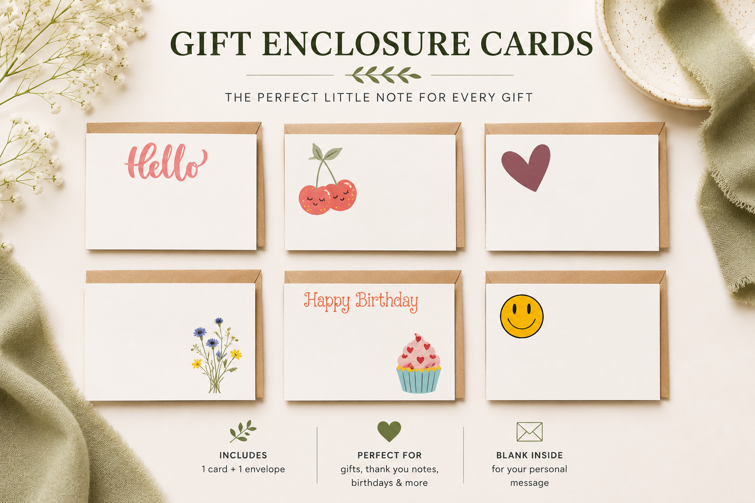 Flower Gift Enclosure Card