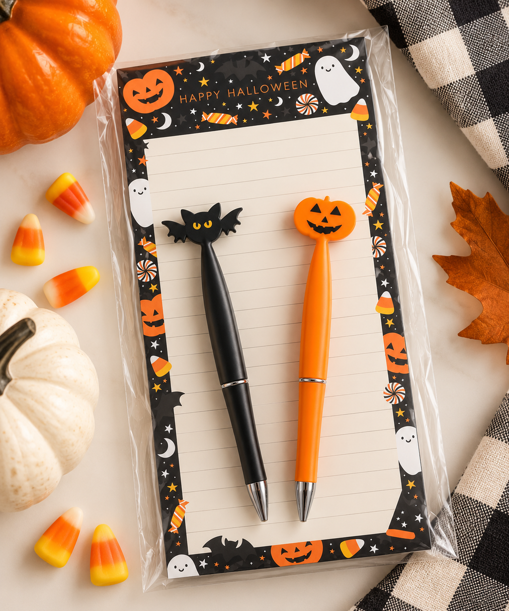 Halloween Magnetic Notepad & Pen Gift Set
