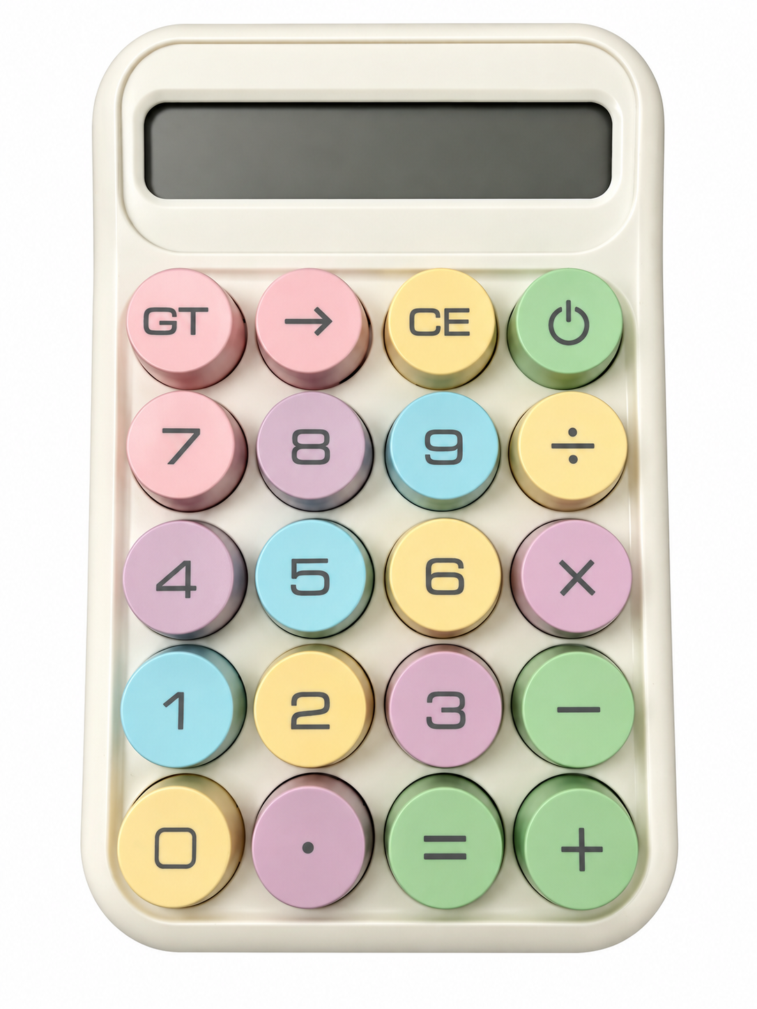 Pastel Desktop Calculator | Cute Macaron Button Desk Accessory