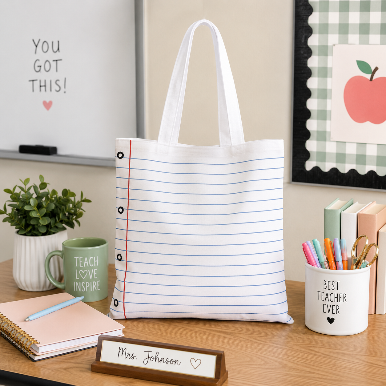 Notebook Paper Tote Bag