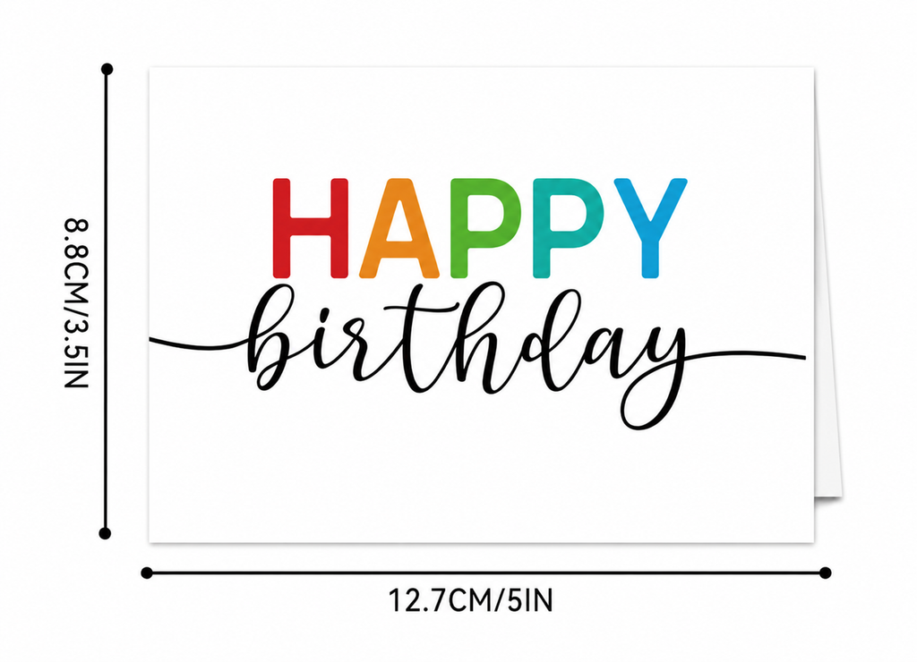 Birthday Card Set - Assorted Designs (Set of 6)