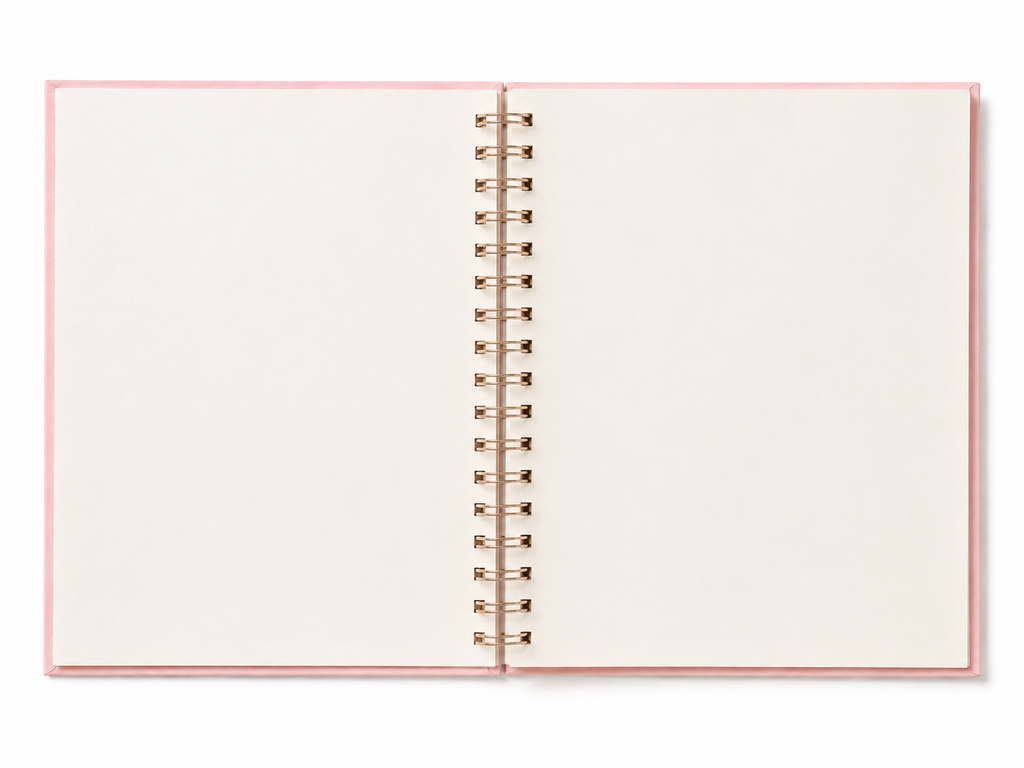 Pink Apple & Clover Notebook | A5 Hardback Gold Spiral