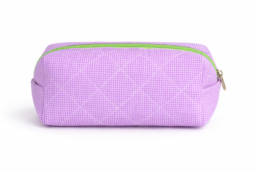 Purple Checkered Stationery Pouch | Miller & Clove