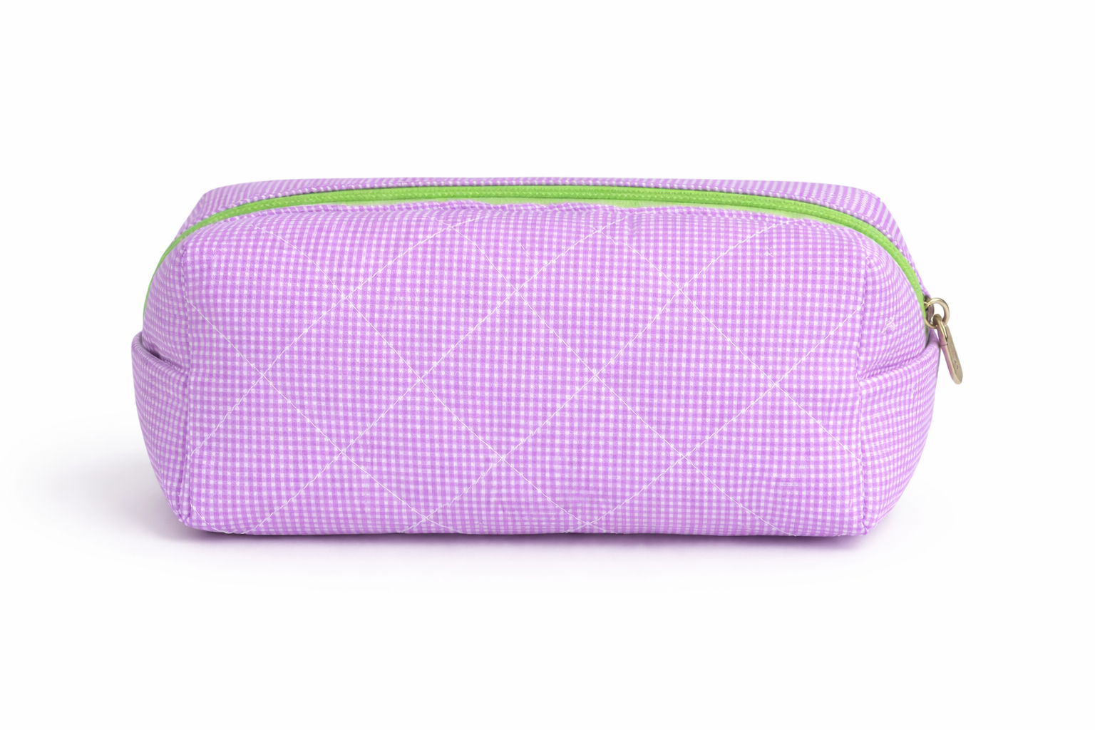 Checkered Stationery Pouch-Purple