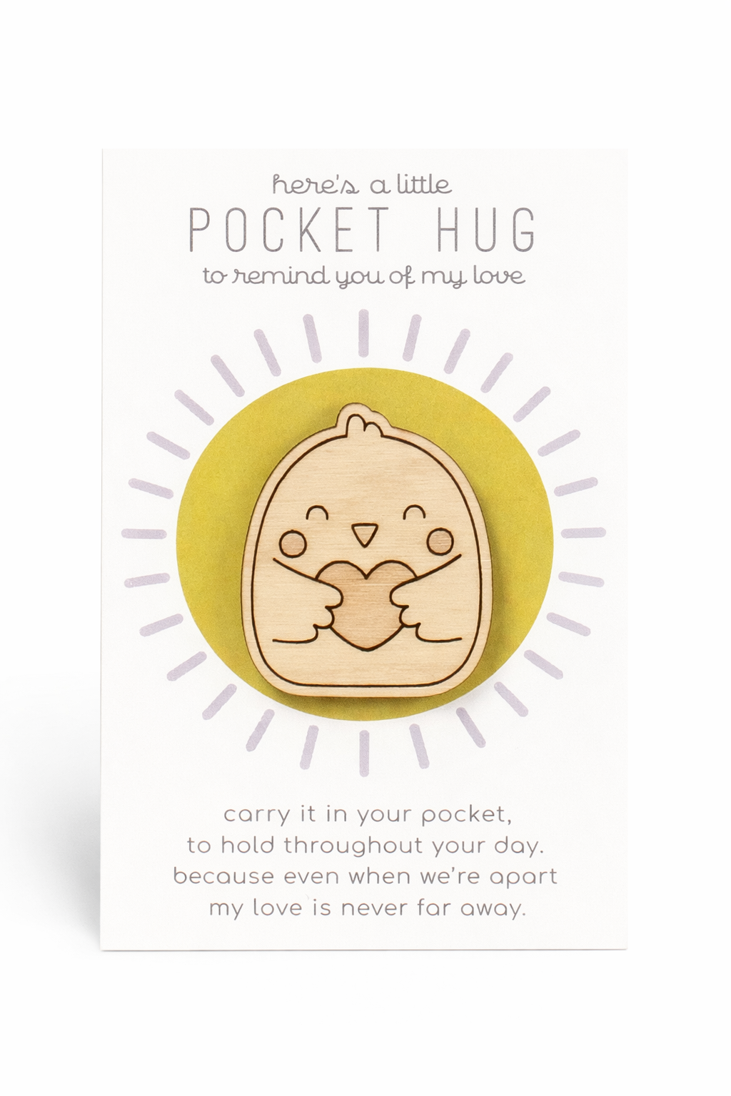 Wooden Pocket Hug – Bird | Thinking of You Gift