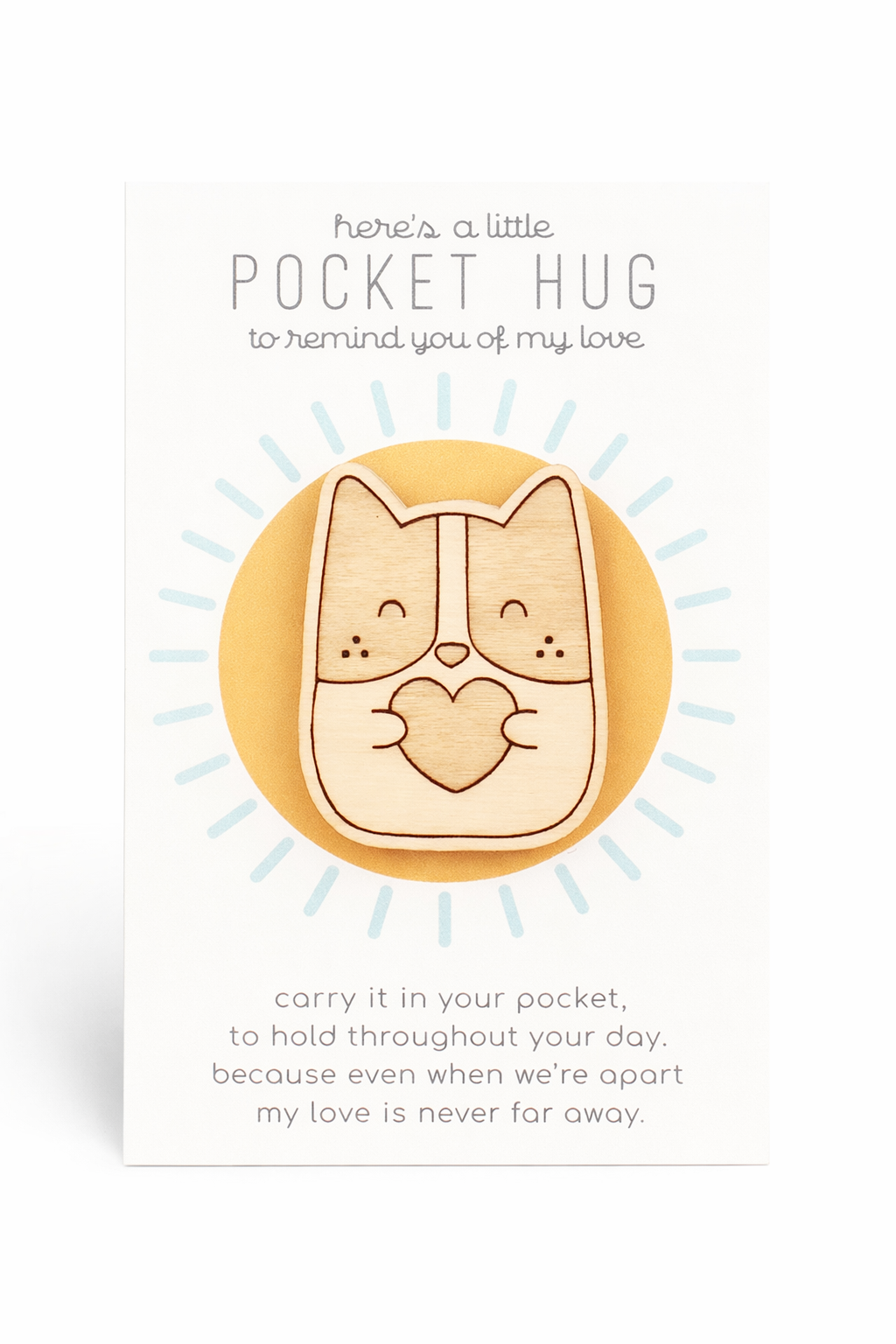 Wooden Pocket Hug – Dog | Thinking of You Gift