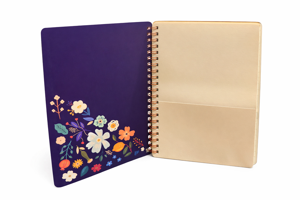 Floral Retro Notebook in Dark Blue | Miller & Clove
