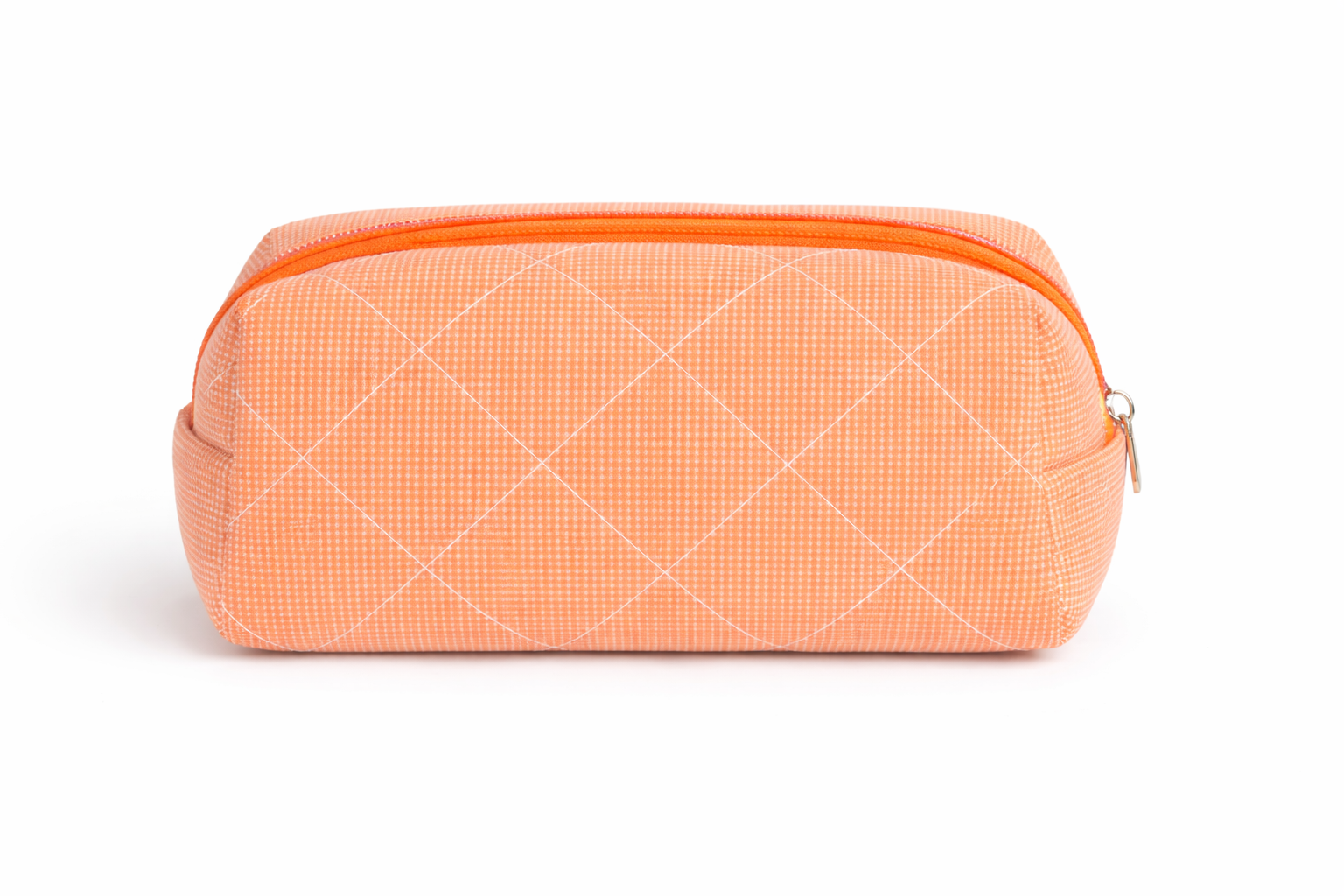 Checkered Stationery Pouch-Orange