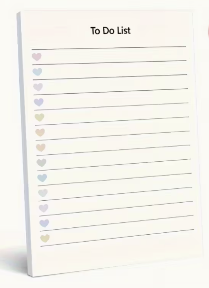 Heart Checklist To-Do Notepad