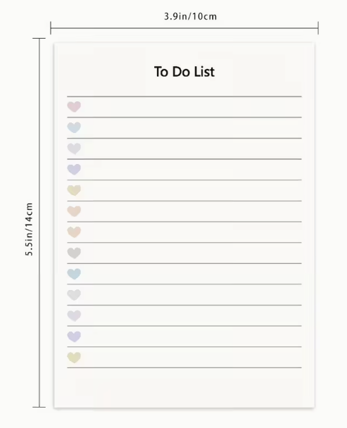 Heart Checklist To-Do Notepad
