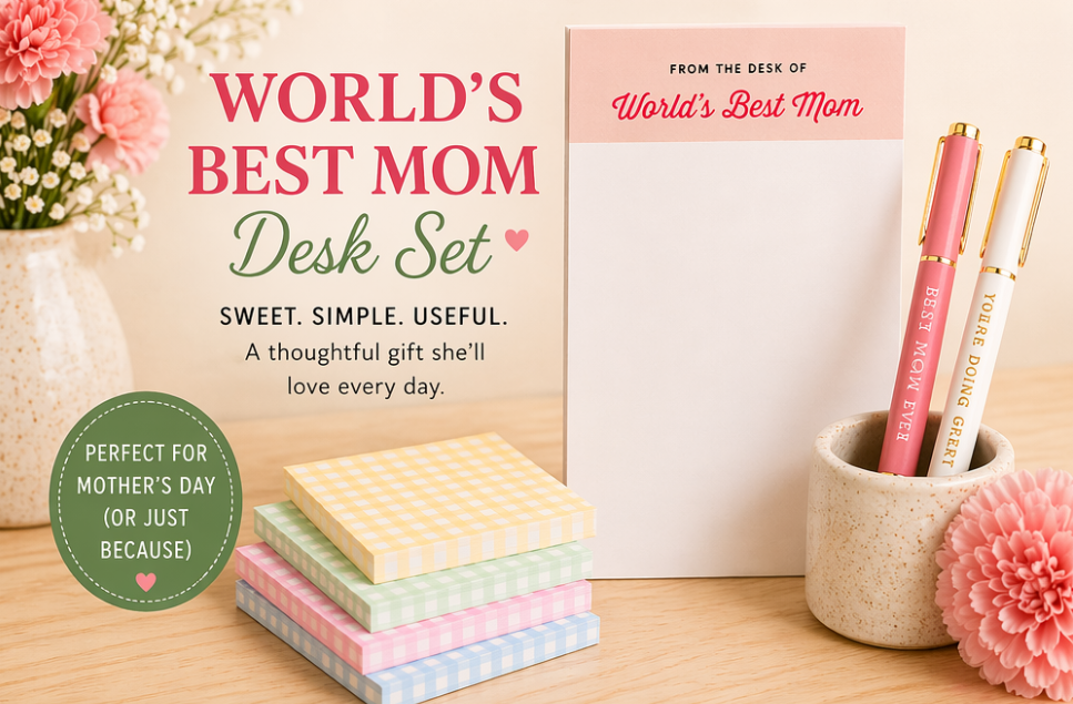 World's Best Mom Desk Set | Mother's Day Gift Bundle