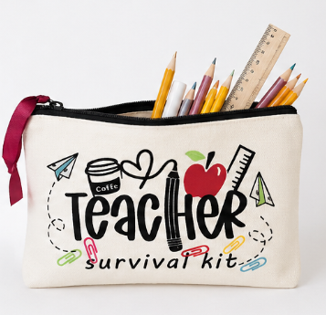 Teacher Survival Kit | Zippered Pouch & Toiletry Bag