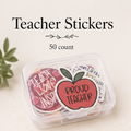 Teacher Sticker Pack | Set of 50 Vinyl Stickers with Storage Case