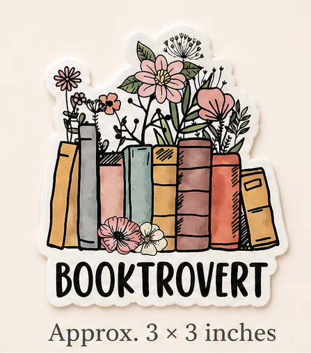 Booktrovert Sticker | Waterproof Vinyl | 3x3 Inch