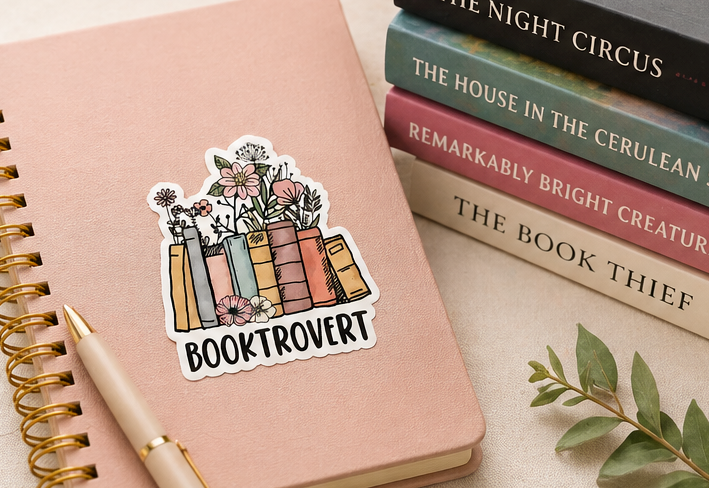 Booktrovert Sticker | Waterproof Vinyl | 3x3 Inch