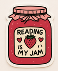 "Reading is My Jam" Sticker | Waterproof Vinyl | 3x1.5 Inch