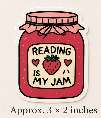 "Reading is My Jam" Sticker | Waterproof Vinyl | 3x1.5 Inch