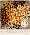 Halloween Scrapbook Paper Pack | 20 Sheets | 10 Designs
