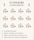 Happy First Day of School Sticker | Round | 12-Pack | 1.8 Inch