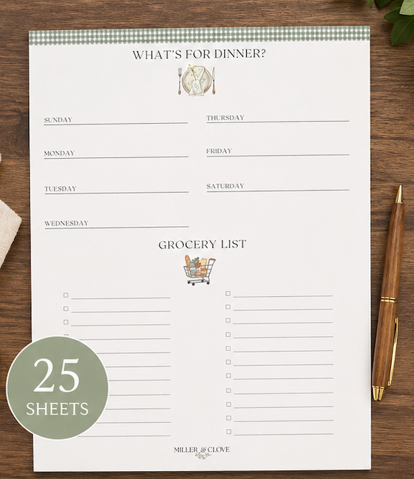 Meal Planner & Grocery List Pad | Miller & Clove