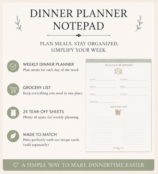 Meal Planner & Grocery List Pad | Miller & Clove
