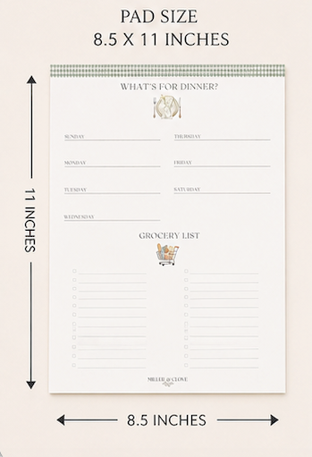 Meal Planner & Grocery List Pad | Miller & Clove