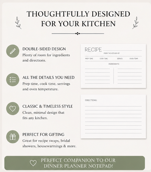 Recipe Cards | Set of 12 | 6x4 Inch | Miller & Clove