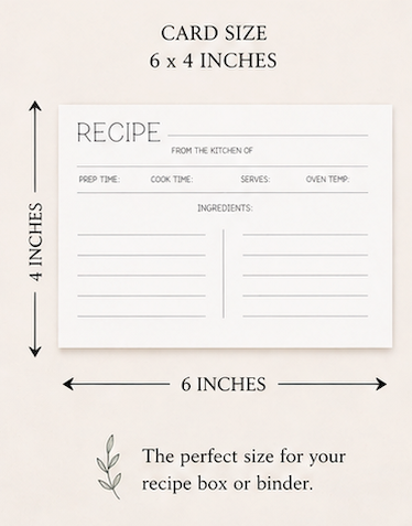 Recipe Cards | Set of 12 | 6x4 Inch | Miller & Clove