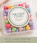 Heart Push Pins – Set of 25 Pastel Bulletin Board Tacks