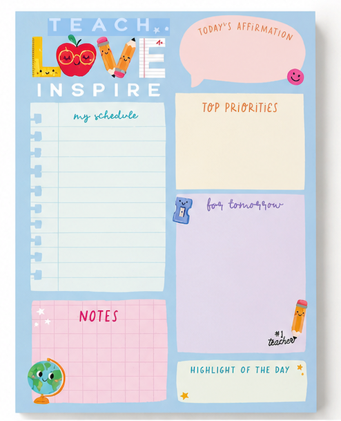 Teacher Planner Pad | Daily Planning Notepad for Teachers