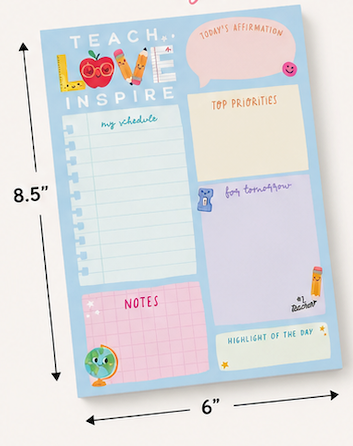 Teacher Planner Pad | Daily Planning Notepad for Teachers