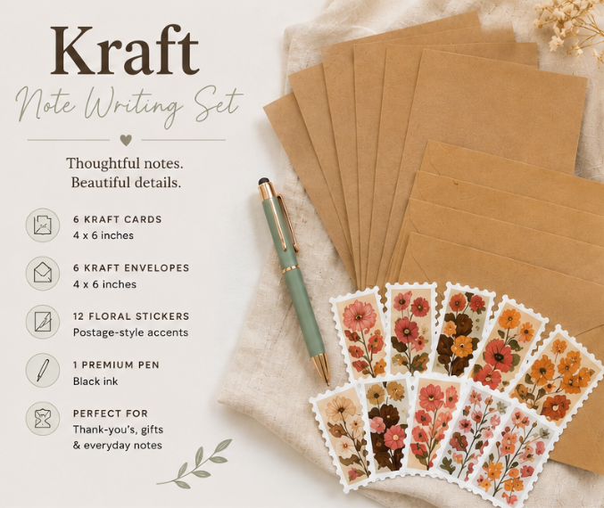 Kraft Note Writing Set