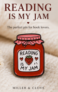Reading Is My Jam Strawberry Enamel Pin | Book Lover Backpack Pin
