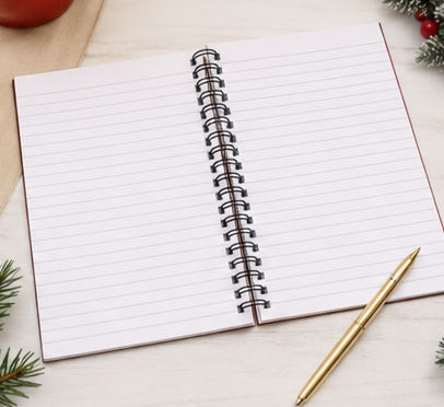 Vintage Santa Spiral Notebook | A5 Lined Journal | 50 Pages for Holiday Lists, Notes & Christmas Planning