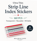 Ultra-Thin Transparent Index Strips | Reusable Page Markers & Reading Tabs (160 Pieces)