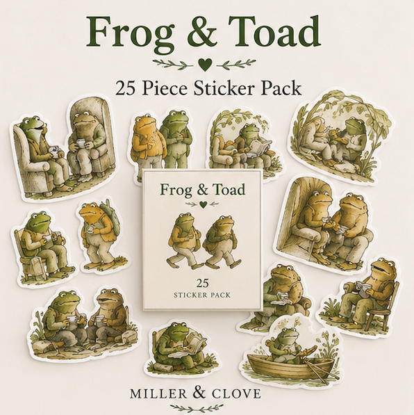 Frog & Toad Collection Sticker Pack | 25 Cozy Reading Stickers