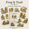 Frog & Toad Collection Sticker Pack | 25 Cozy Reading Stickers