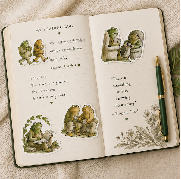 Frog & Toad Collection Sticker Pack | 25 Cozy Reading Stickers