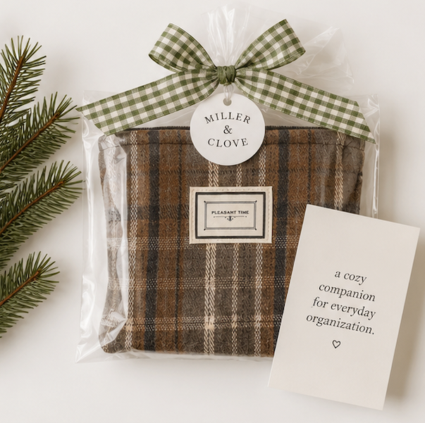 Cozy Plaid Bag | Soft Flannel Pouch with Canvas Lining