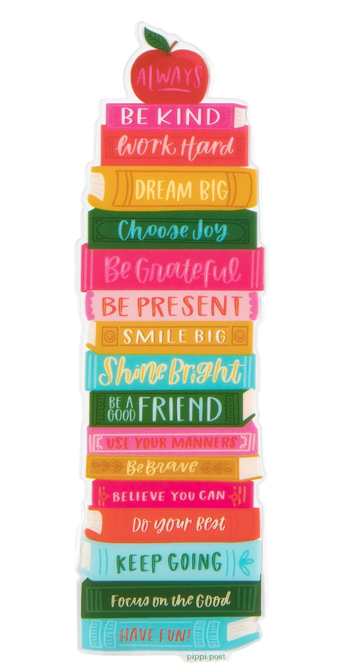 Affirmations Book Stack Transparent Bookmark